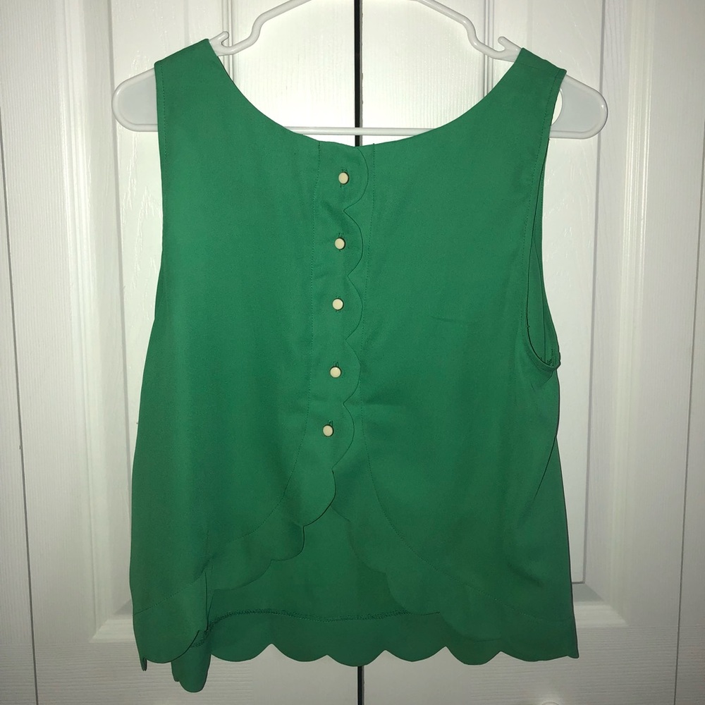 Francesca’s Scalloped Green Tank